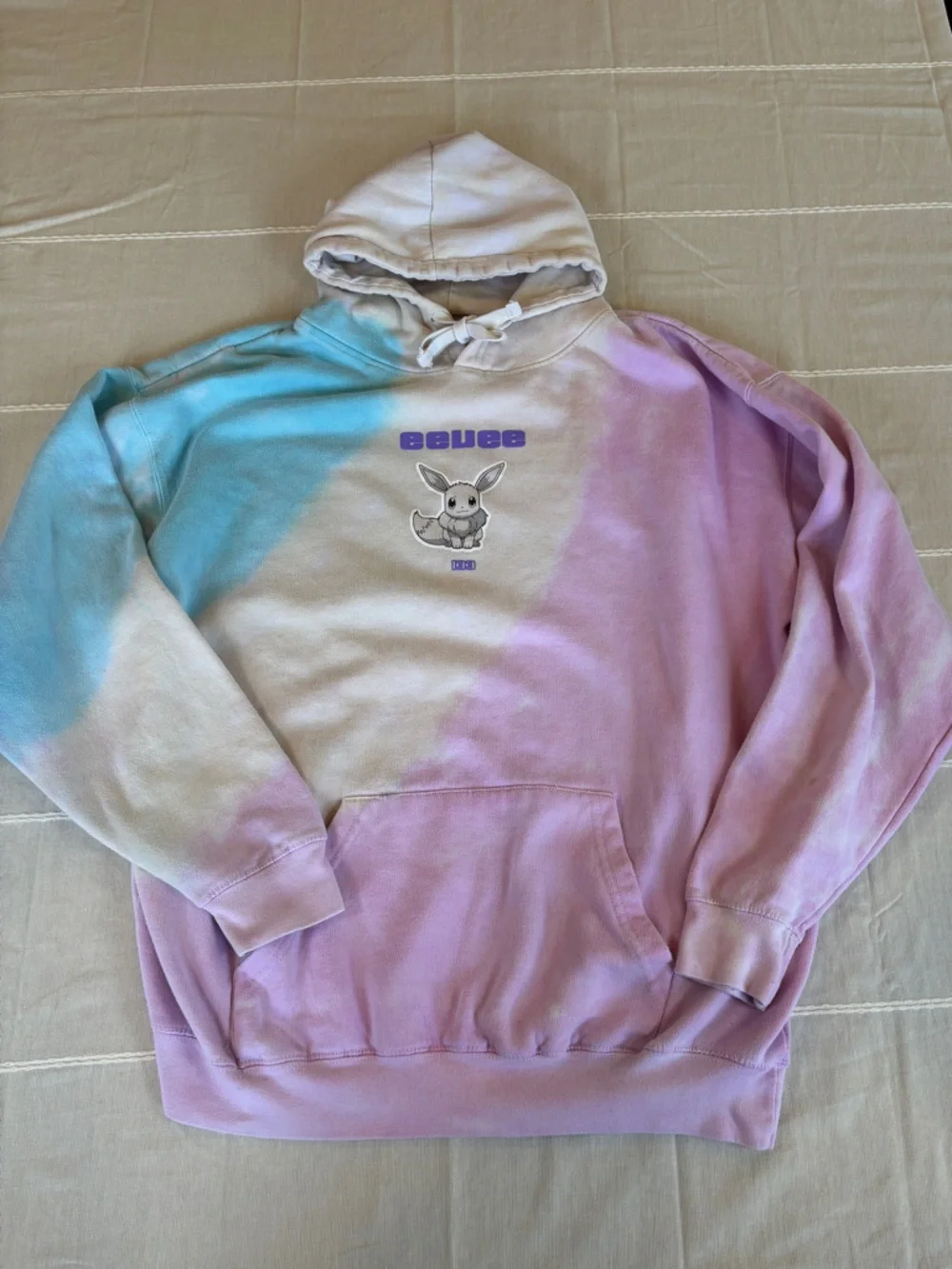 Pokémon Eevee Evolutions Tie Dye Hoodie - Umbreon & Espeon - Picture 2 of 10